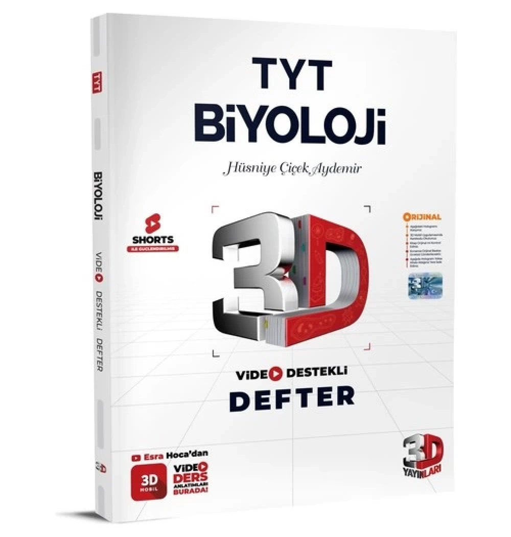 3D Tyt Biyoloji Video Destekli Defter