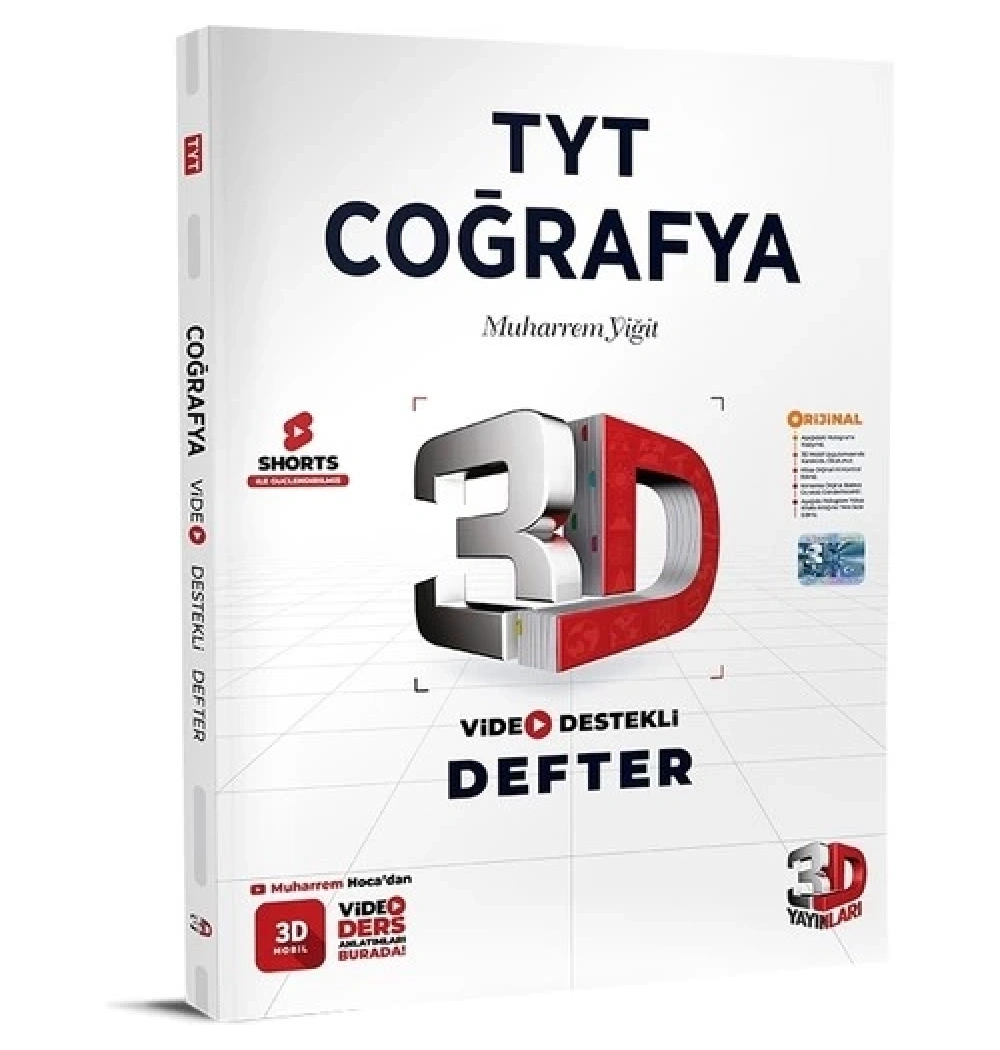 3D Tyt Coğrafya Video Destekli Defter