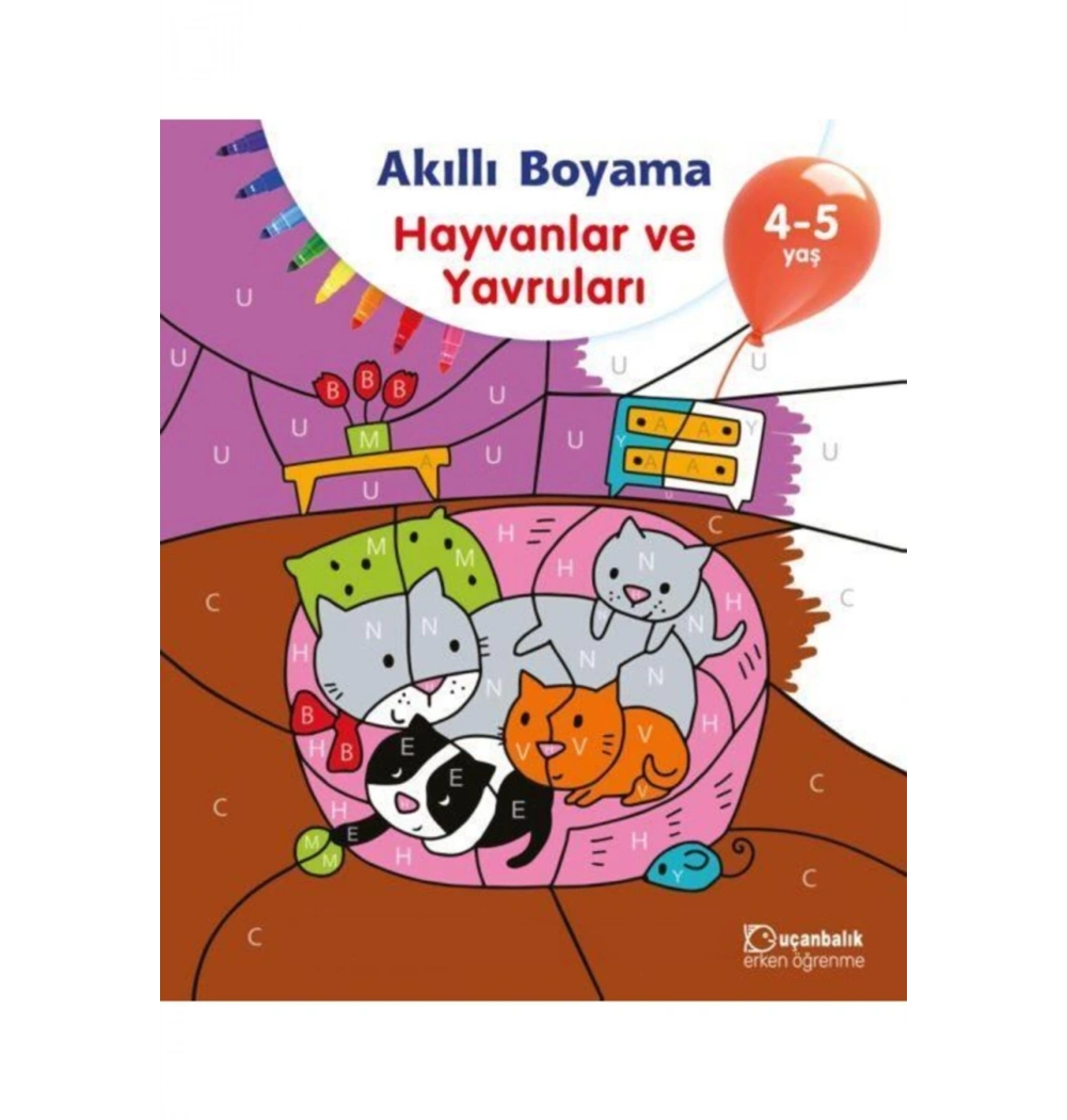 Akıllı Boyama Hayvanlar Ve Yavruları 4-5 Yaş Uçanbalık