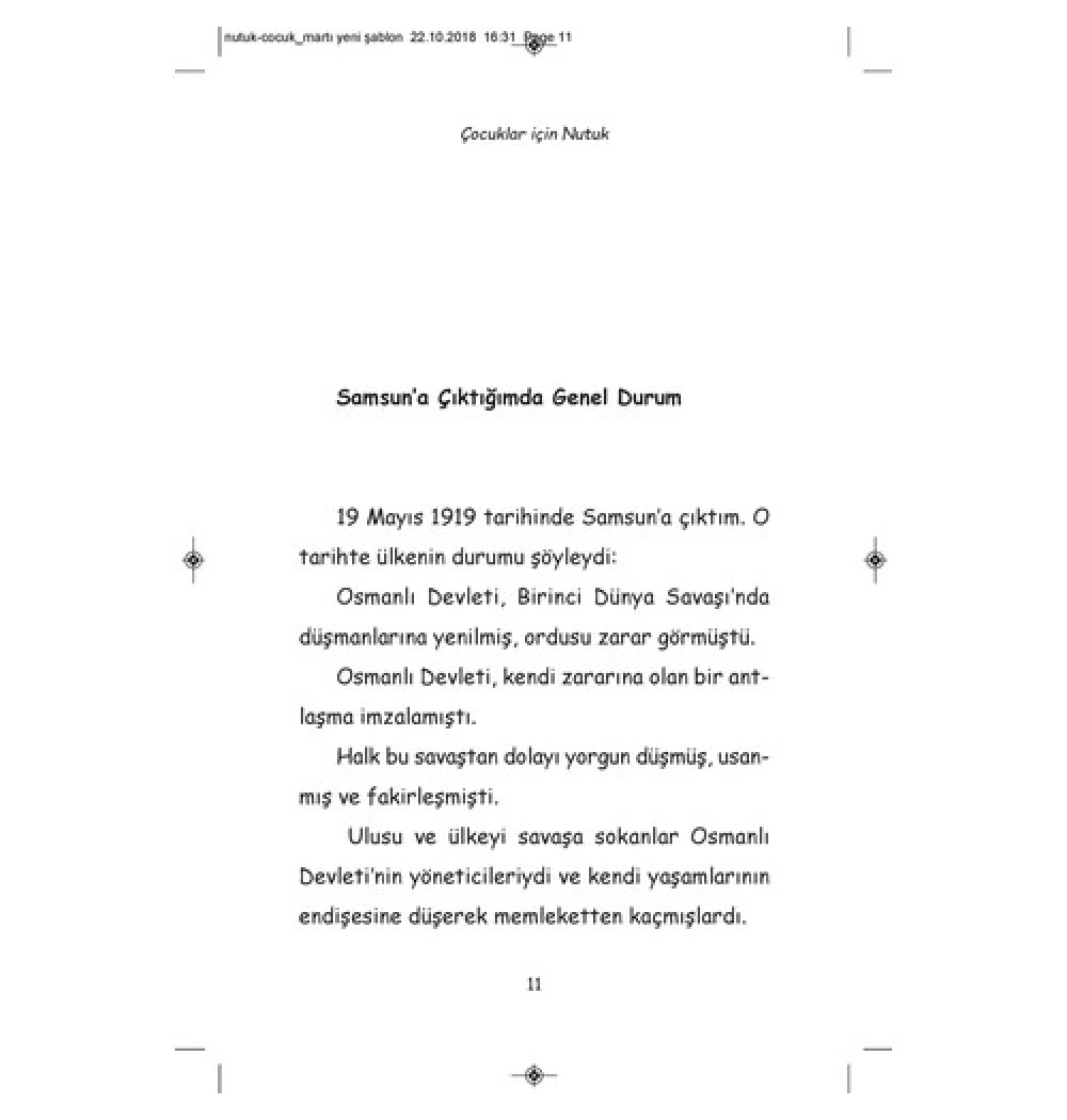 Çocuklar İçin Nutuk Mustafa Kemal Atatürk Renkitap