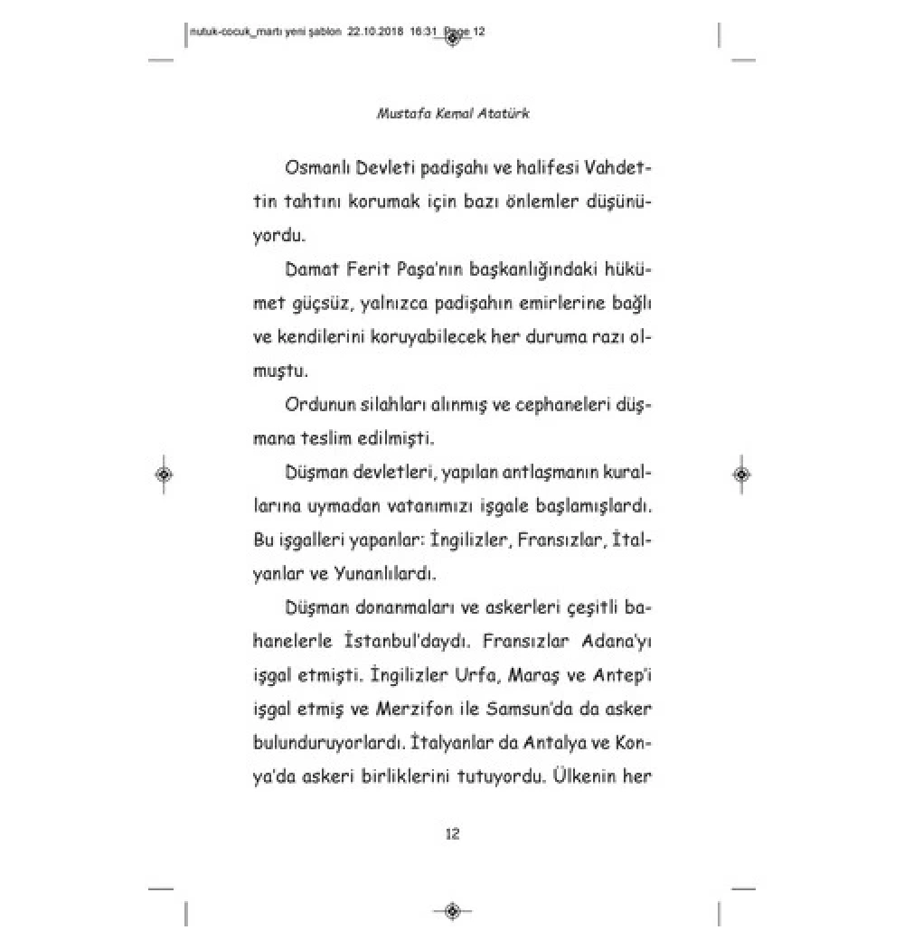 Çocuklar İçin Nutuk Mustafa Kemal Atatürk Renkitap