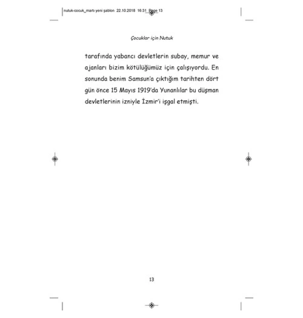 Çocuklar İçin Nutuk  Mustafa Kemal Atatürk  Renkitap