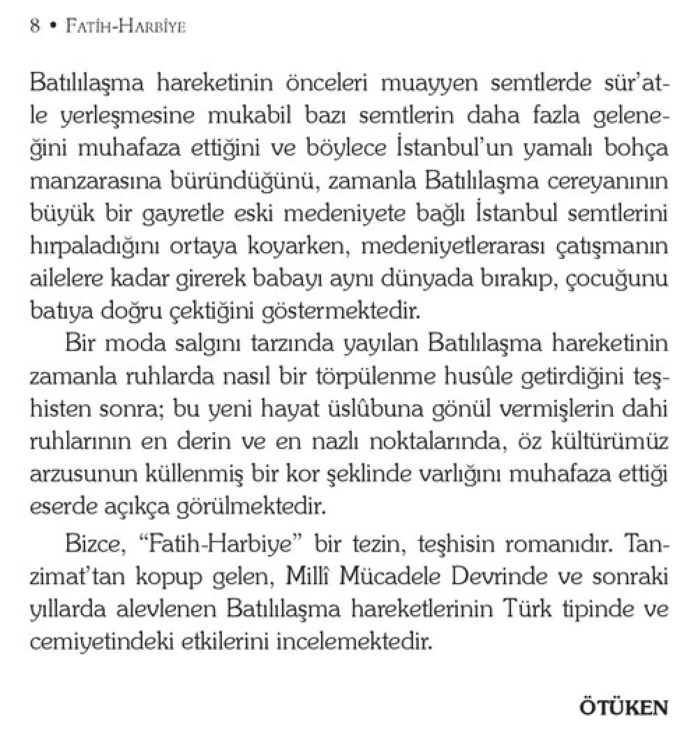 Fatih Harbiye - Peyami Safa - Ötüken