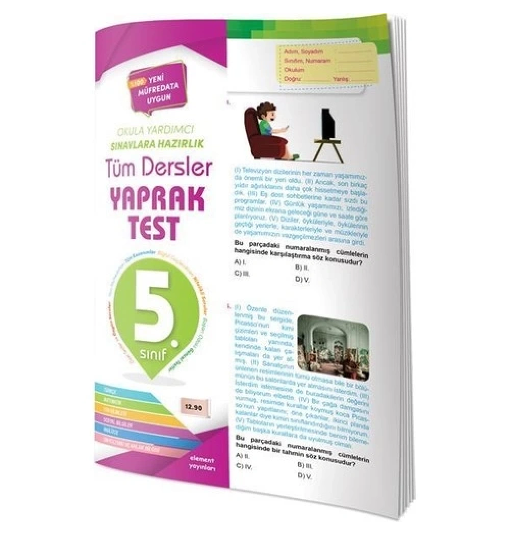 Element 5.Sınıf Tüm Dersler Yaprak Test
