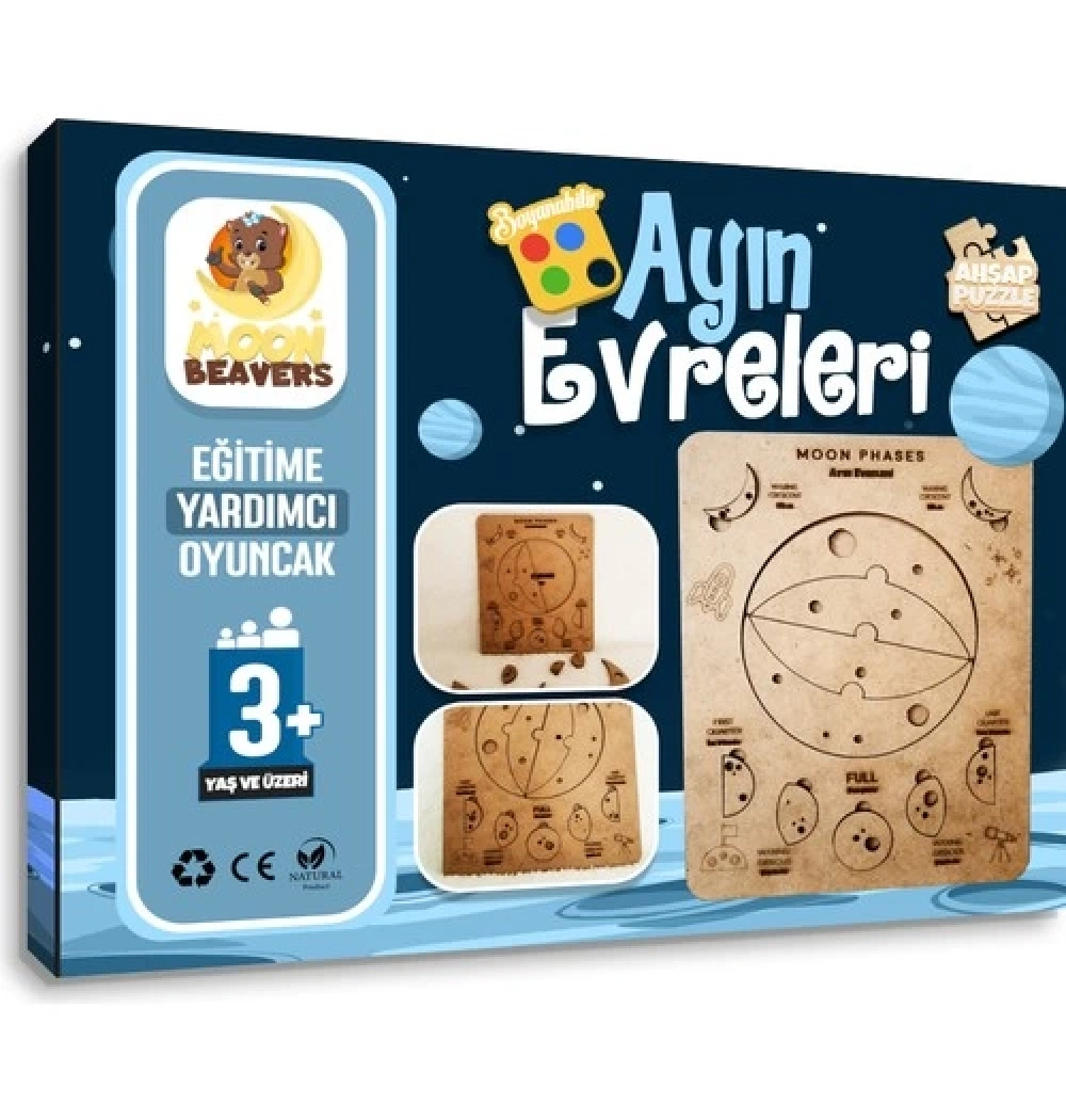Ayın Evreleri Eğitici Öğretici Geliştirici Boyanabilir 3+ Yaş Ve Üzeri Moonbeavers