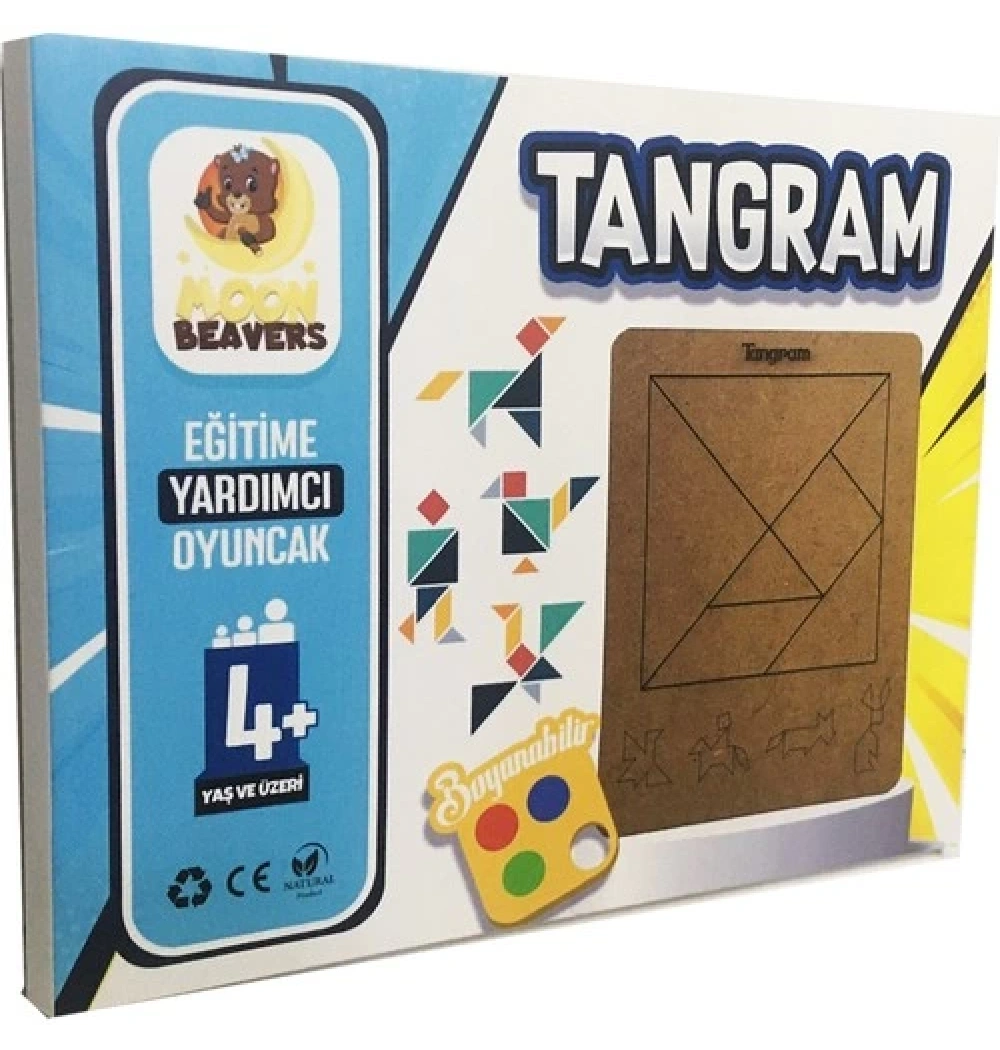 Tangram Eğitime Yardımcı Boyanabilir Zeka Oyuncağı 4+ Yaş Ve Üzeri Moonbeavers
