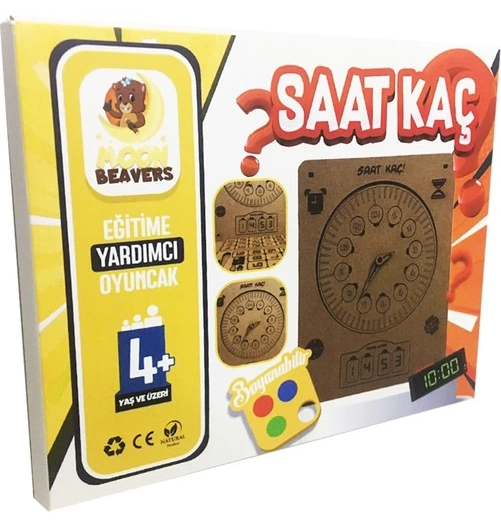 Saat Kaç Eğitici Öğretici Geliştirici Boyanabilir 4+ Yaş Ve Üzeri Moonbeavers