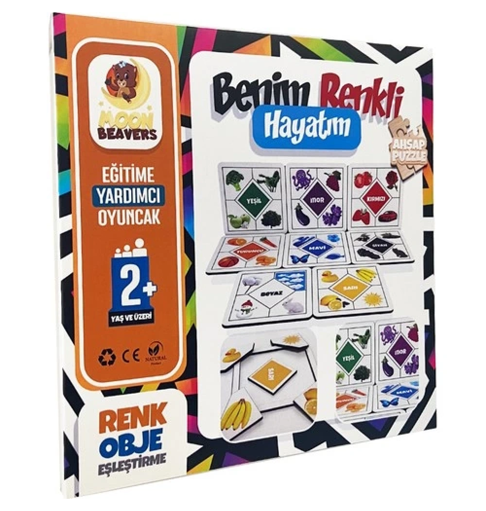 Benim Renkli Hayatım  Eğitime Yardımcı Ahşap Puzzle Eşleştirme 2+Yaş Ve Üzeri Moonbeavers