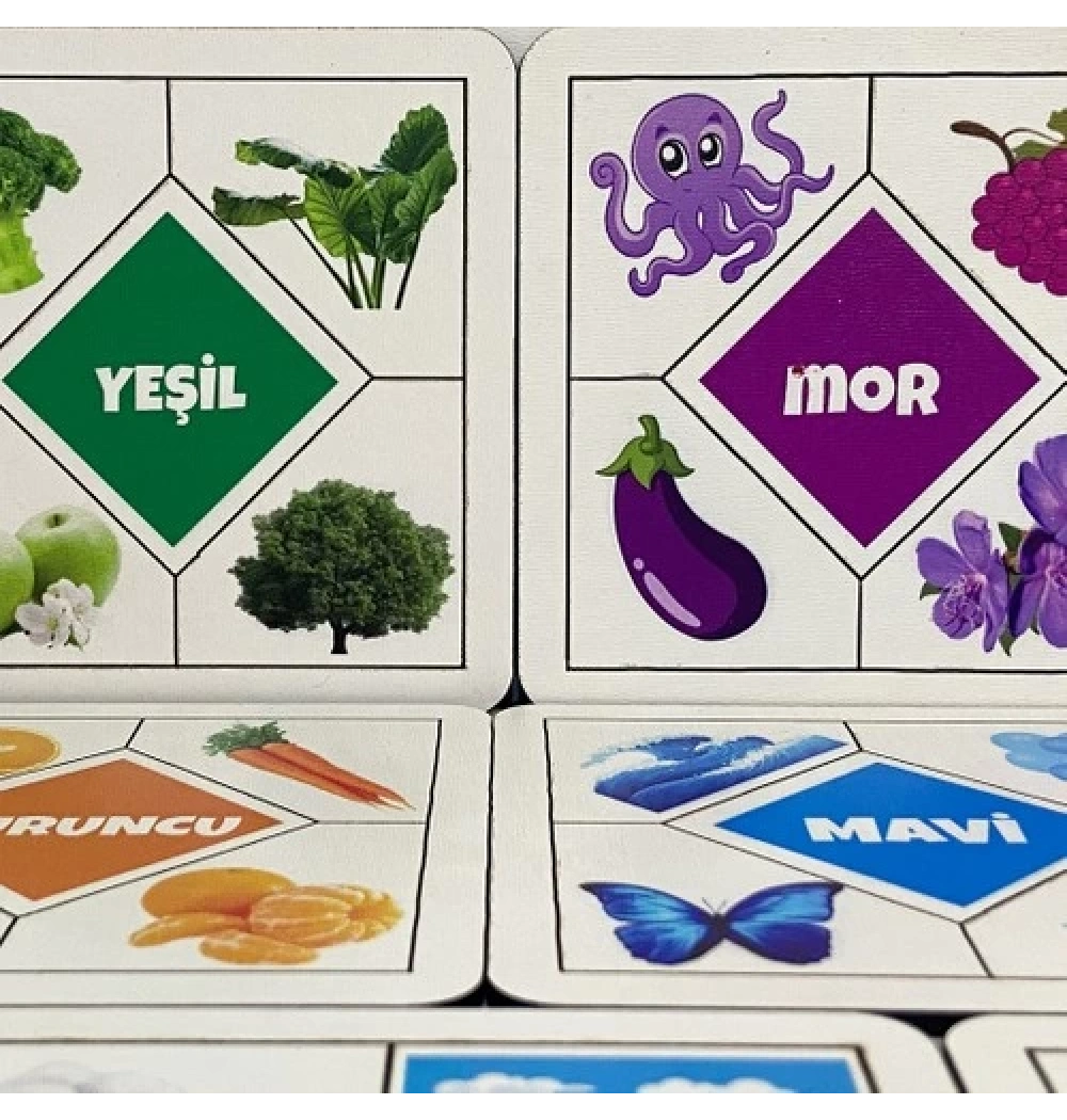 Benim Renkli Hayatım  Eğitime Yardımcı Ahşap Puzzle Eşleştirme 2+Yaş Ve Üzeri Moonbeavers