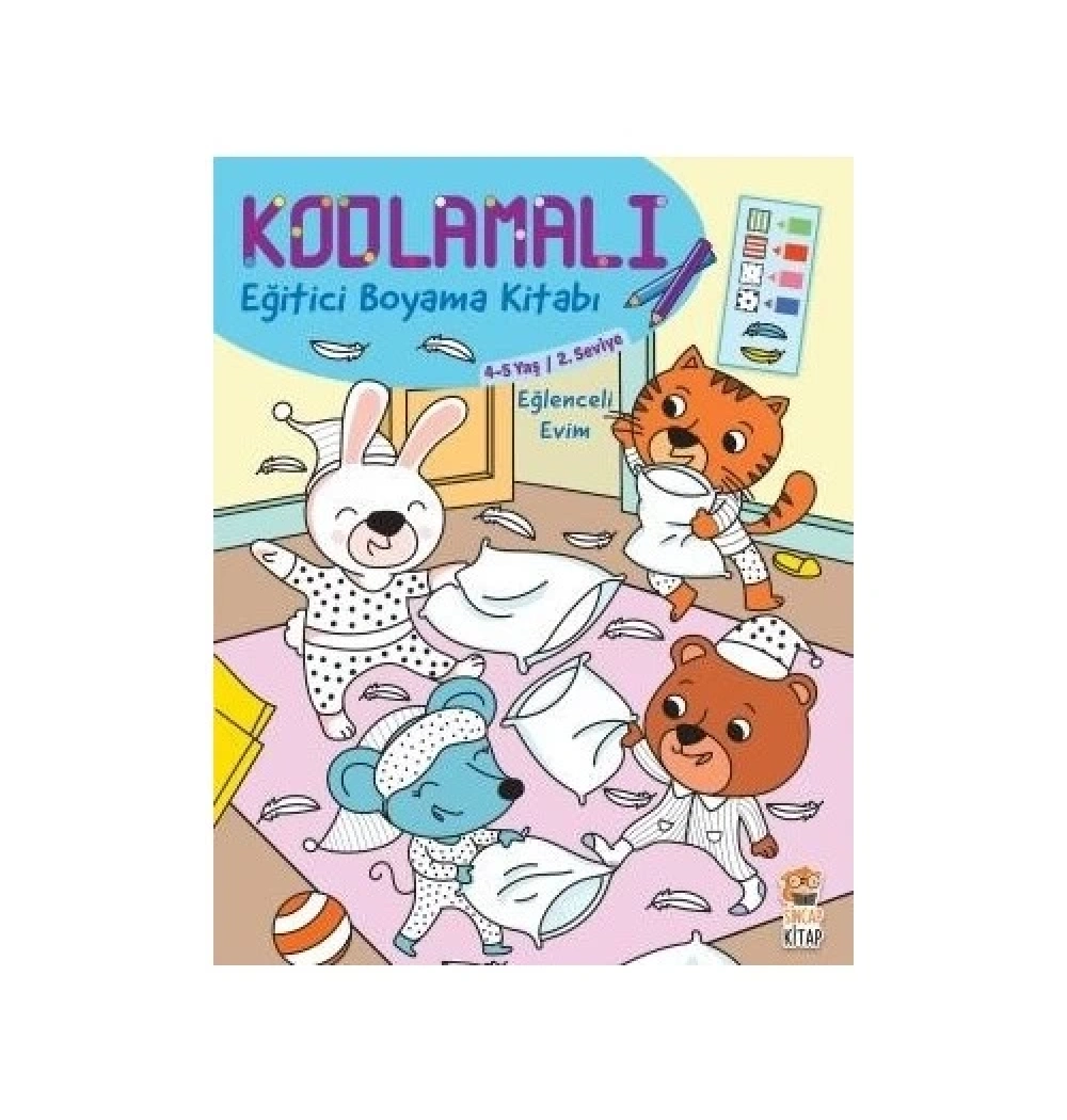 Kodlamalı Eğitici Boyama Eğlenceli Evim 4-5 Yaş Seviye 2 Sincap Kitap