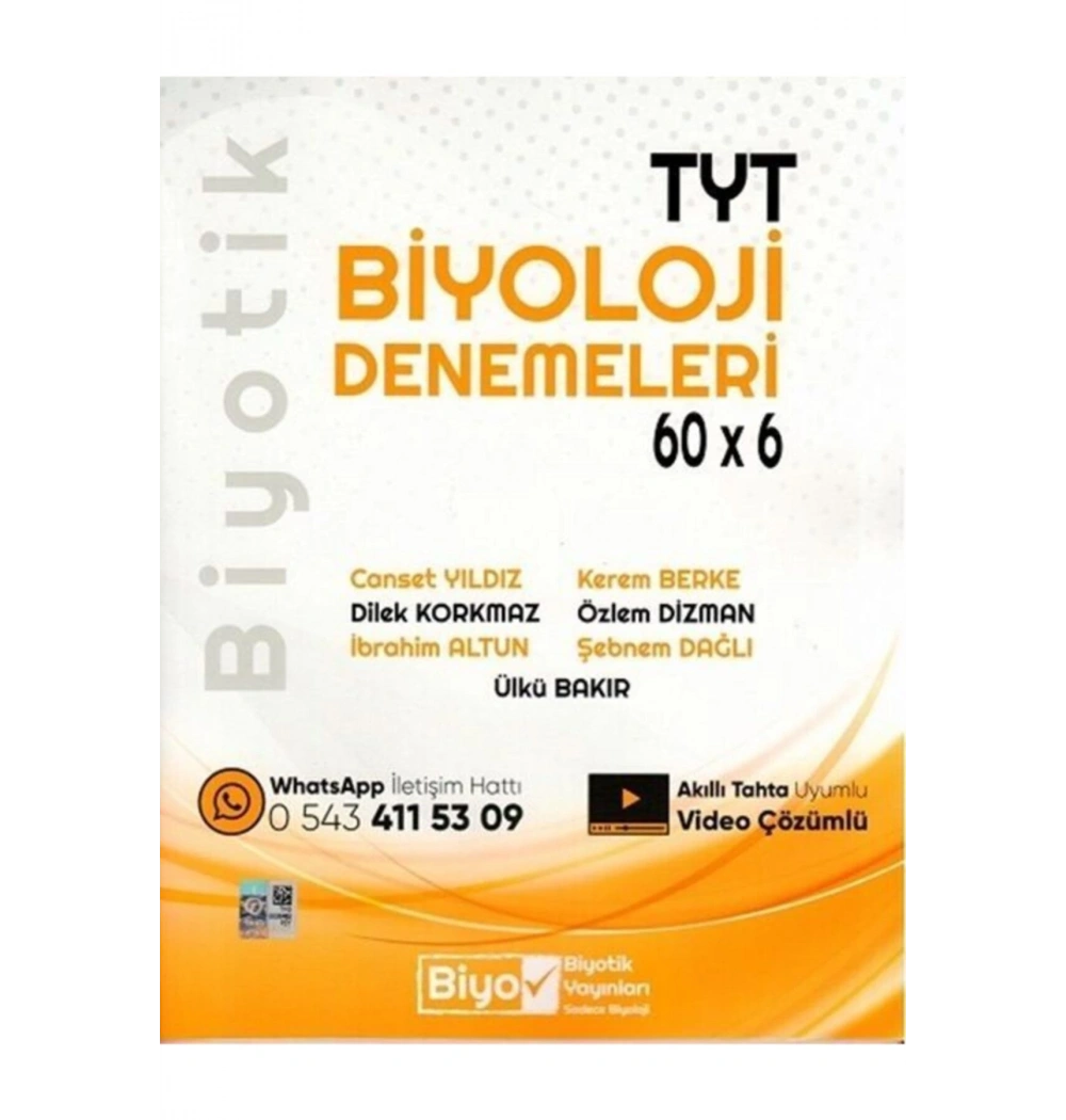 Tyt Biyoloji Denemeleri 60*6 Biyotik Yayın