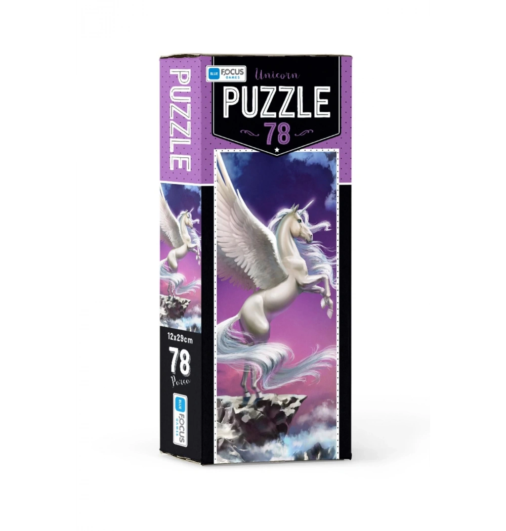 Blue Focus Kutulu 78 Parça Puzzle Unicorn Mavi Lale