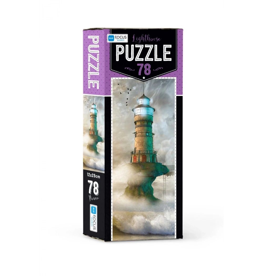 Blue Focus Kutulu 78 Parça Puzzle Light House Mavi Lale