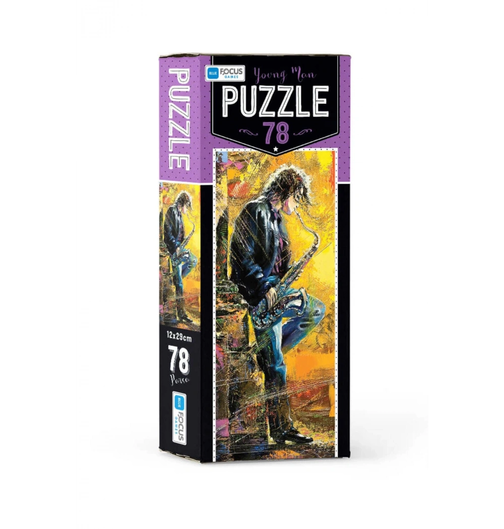 Blue Focus Kutulu 78 Parça Puzzle Youngman Mavi Lale