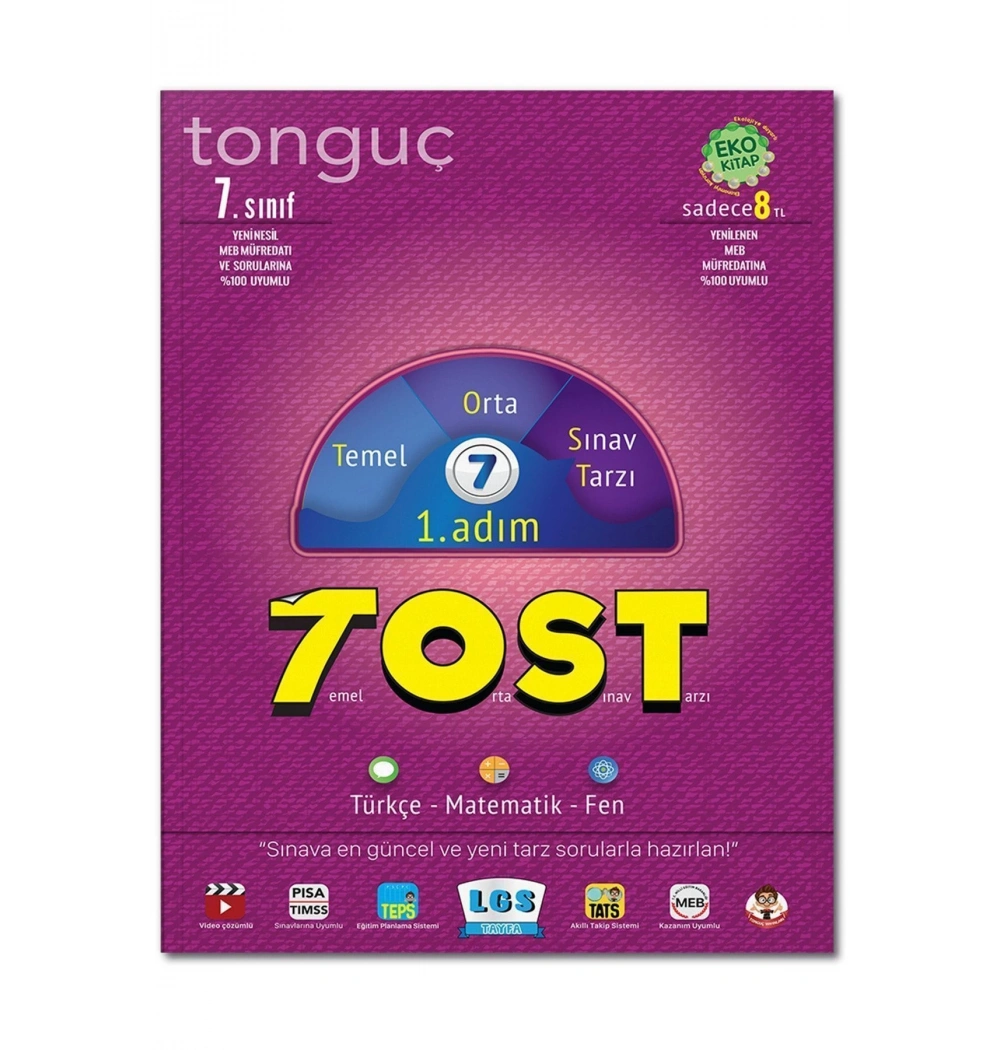 Tonguç 7.Sınıf 1.Adım Tost Türkçe Matematik Fen