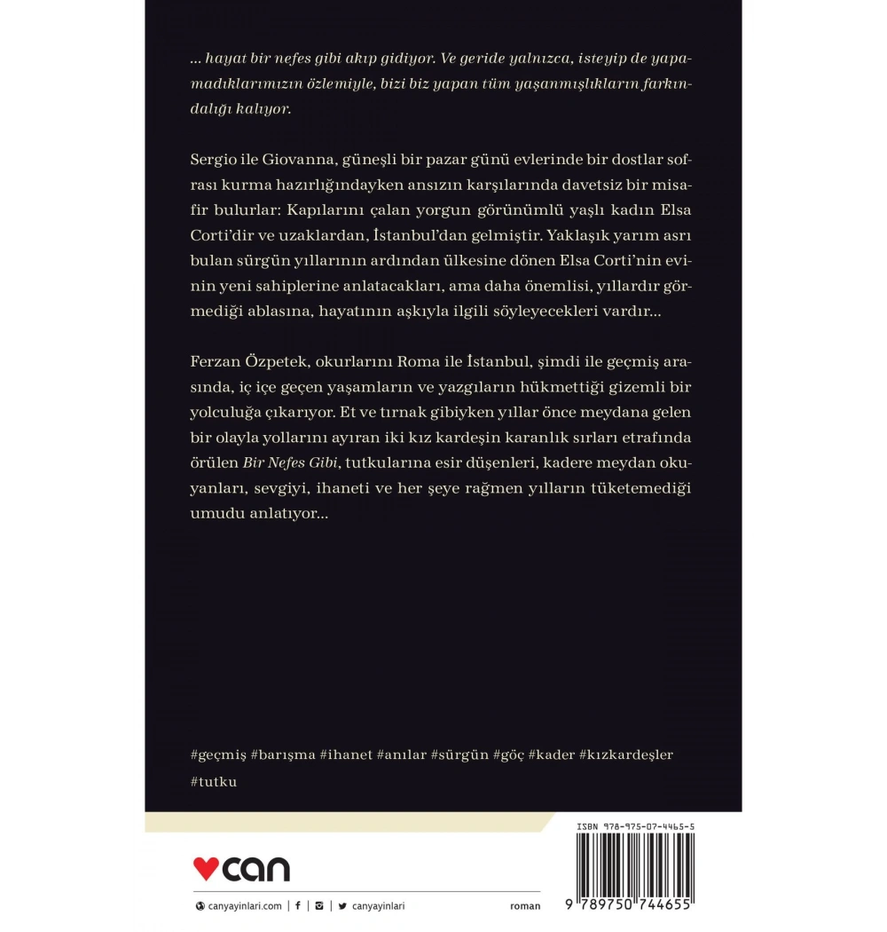 Bir Nefes Gibi Ferzan Özpetek Can Yayınları