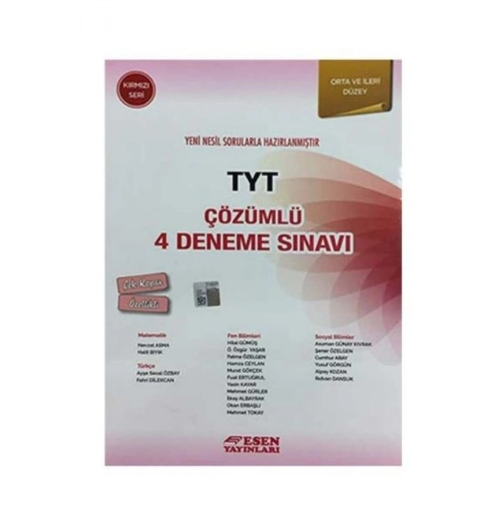 Tyt Çözümlü 4 Deneme  Kırmızı Seri   Esen