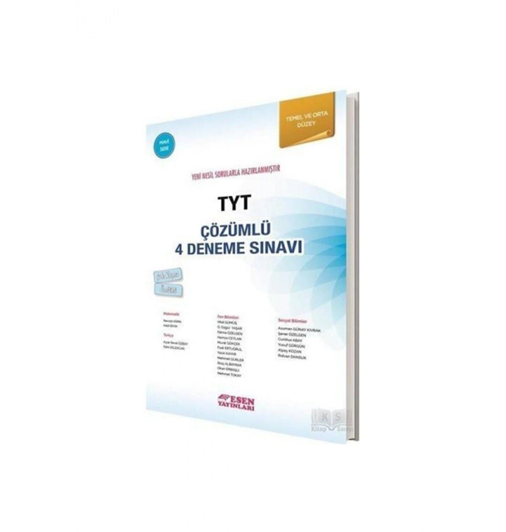 Tyt Çözümlü 4 Deneme Sınavı Mavi Seri   Esen