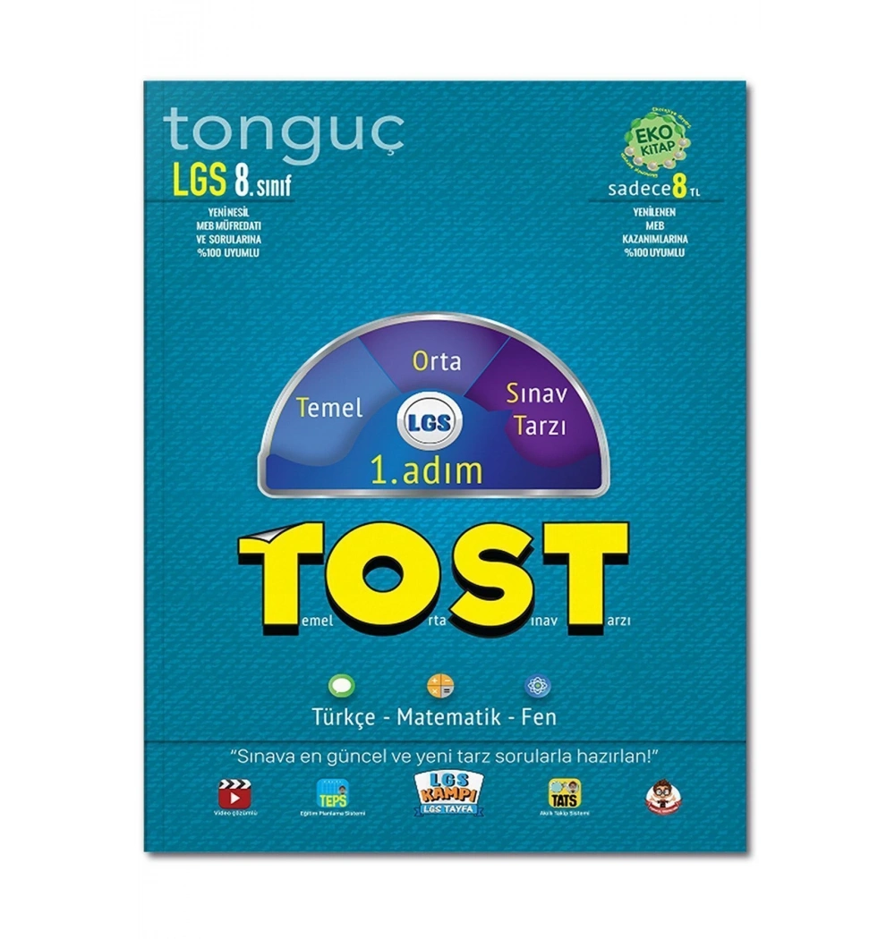 Tonguç 2020 8.Sınıf Tost 1.Adım Türkçe Matematik Fen