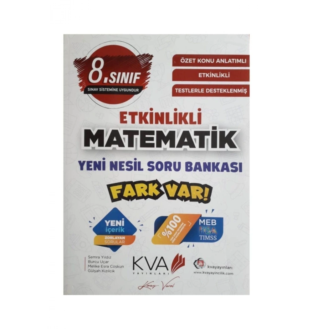 Kva 8.Sınıf Etkinlikli Matematik Yeni Nesil Soru Bankası    Koray Varol Akademi