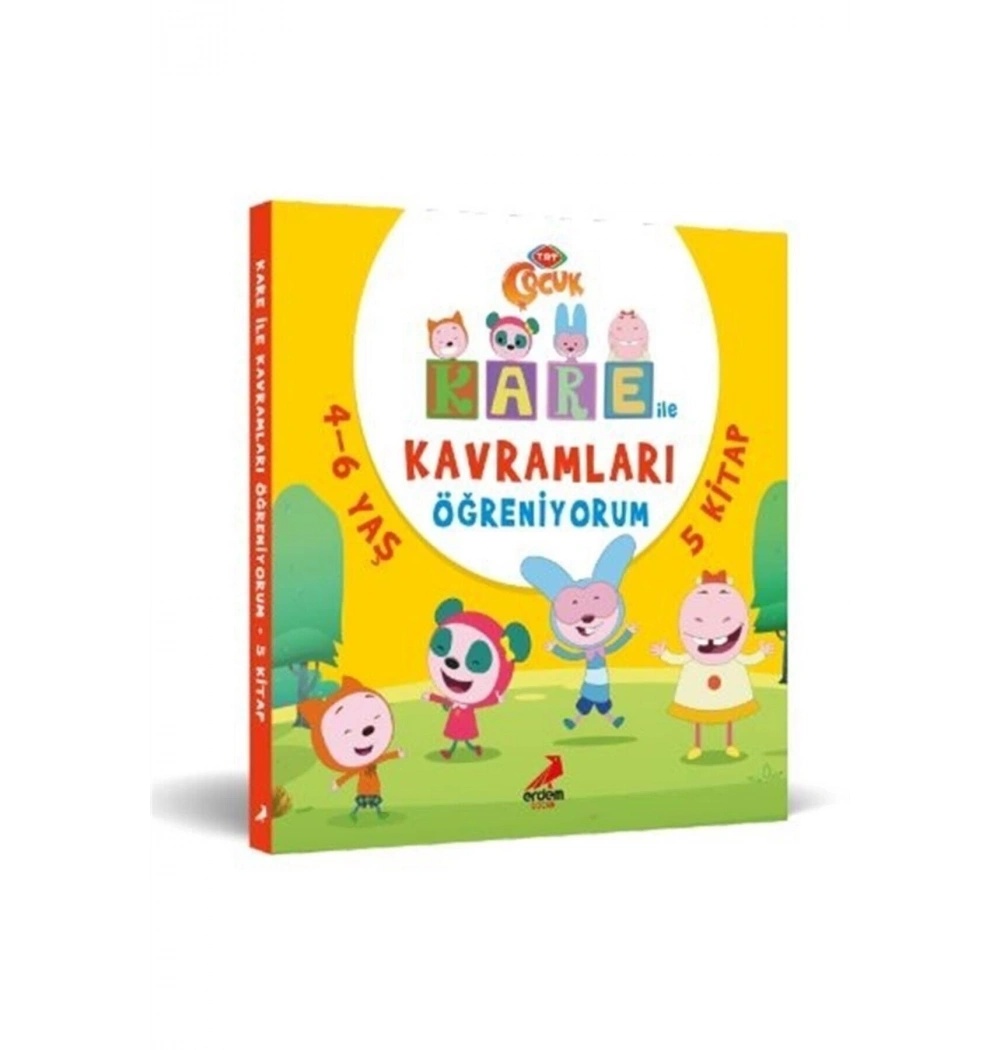 Kare İle Kavramları Öğreniyorum 5 Kitap Set 4-6 Yaş  Erdem Yayın