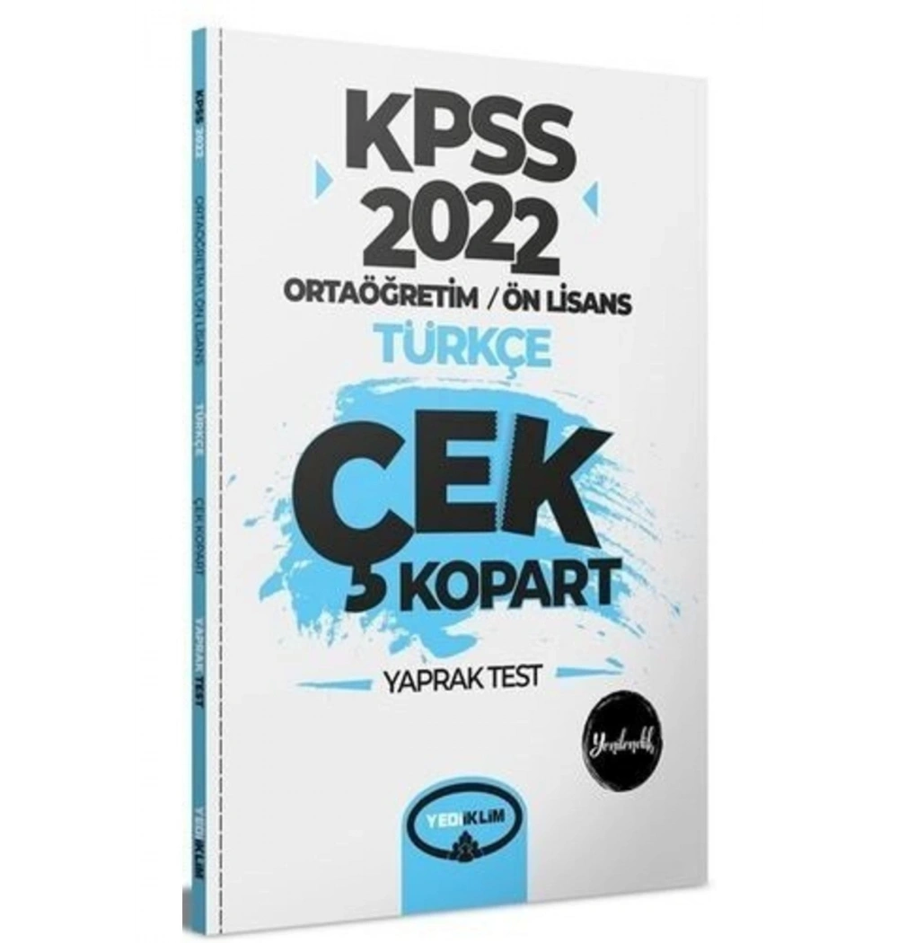 2022 Kpss Ortaöğretim Önlisans Türkçe Yaprak Test  Yediiklim