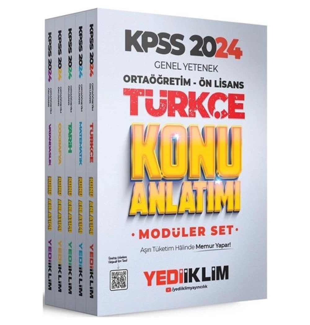 2024 Kpss  Gy Ortaöğretim Önlisans Konu Anlatım Modüler Seti 5 Li  Yediiklim