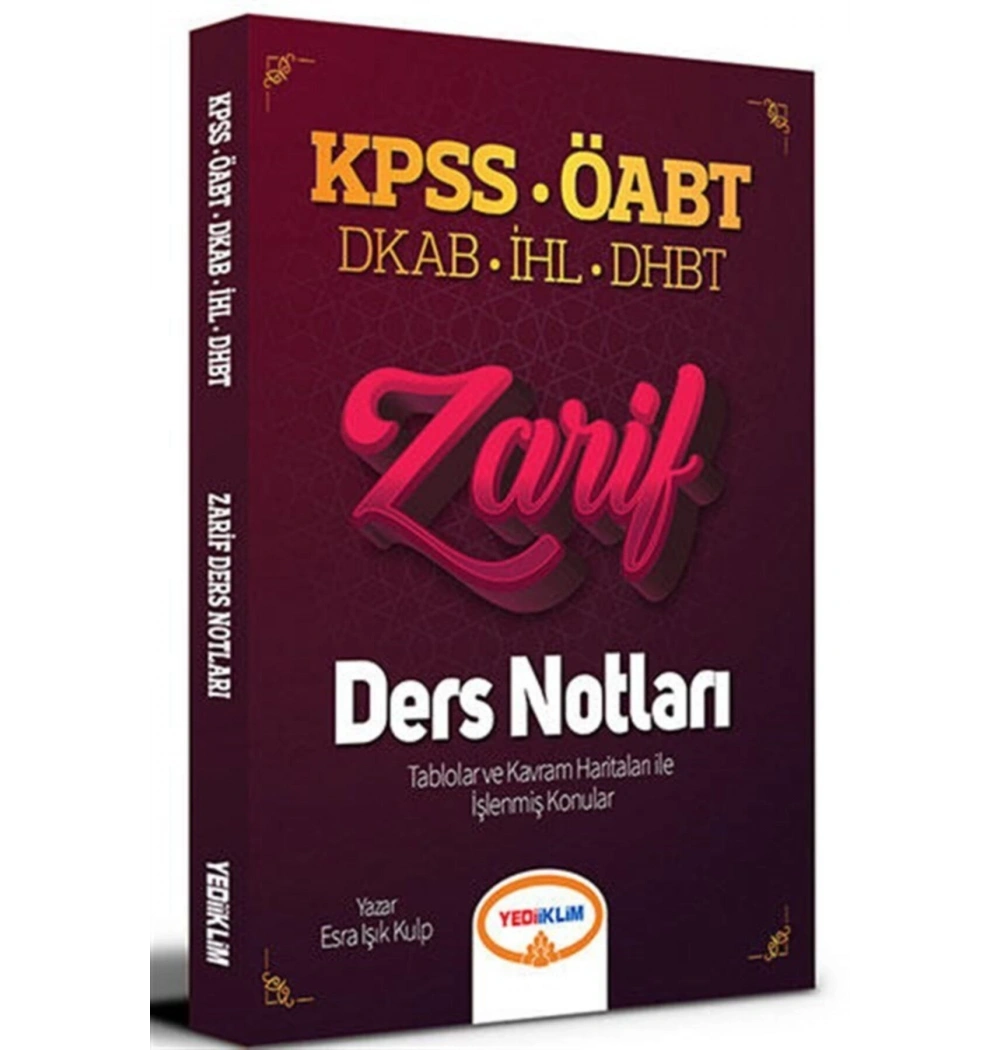 Kpss Öabt Dkab İhl Dhbt Zarif Ders Notları Yediiklim