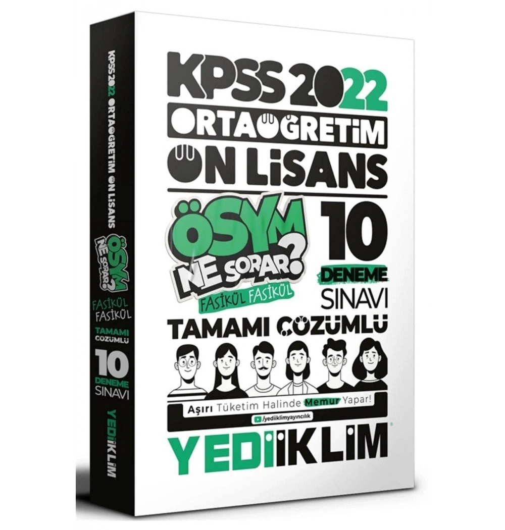 2022 Kpss Ortaöğretim Önlisans 10 Fasikül Deneme  Yediiklim