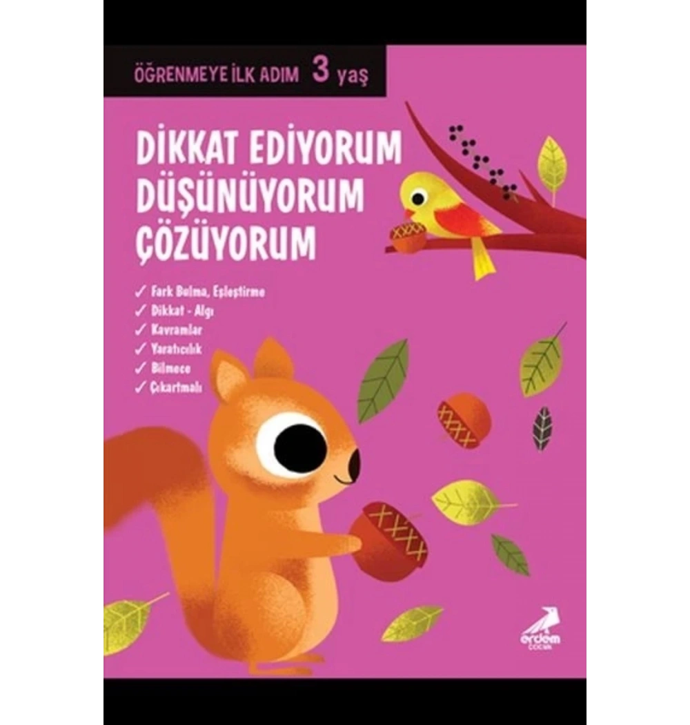 Dikkat Ediyorum Düşünüyorum Çözüyorum 3 Yaş  Erdem