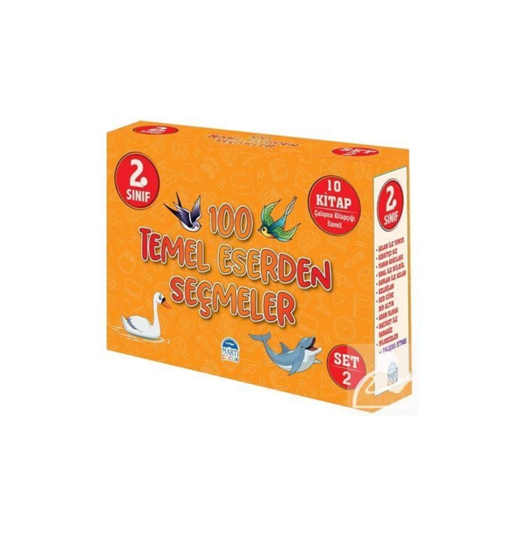 Martı 2.Sınıf 100 Temel Eserden Seçmeler 10 Kitap  Turuncu Set 2