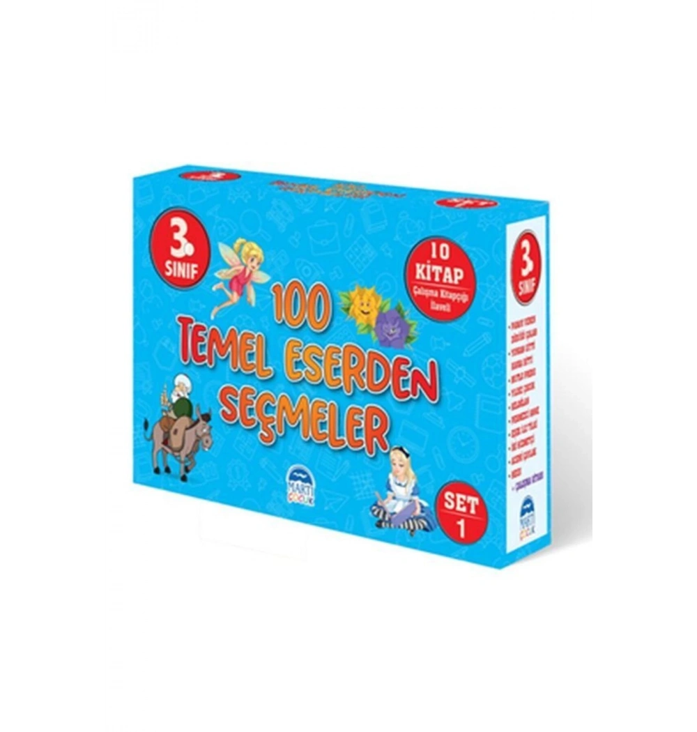 Martı 3.Sınıf 100 Temel Eserden Seçmeler 10 Kitap   Mavi Set 1