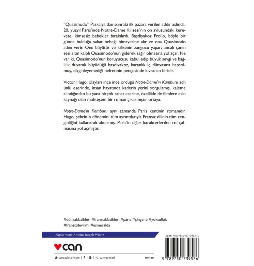 Notre Dameın Kamburu Vıctor Hugo Can Yayınları