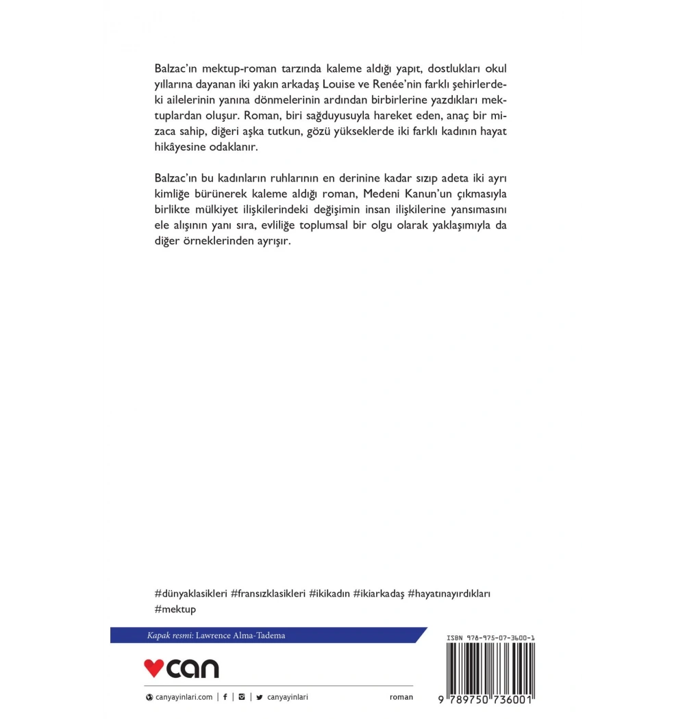 İki Yeni Gelinin Anıları Balzac Can Yayınları