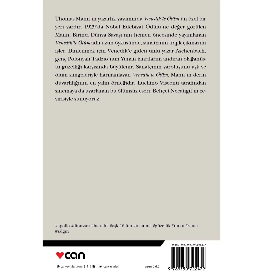 Venedikte Ölüm  Thomas Mann  Can