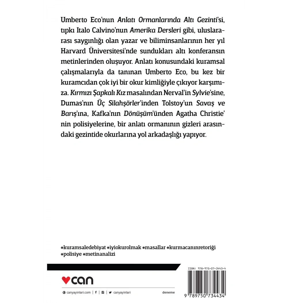 Anlatı Ormanlarında Altı Gezinti    Umberto Eco      Can