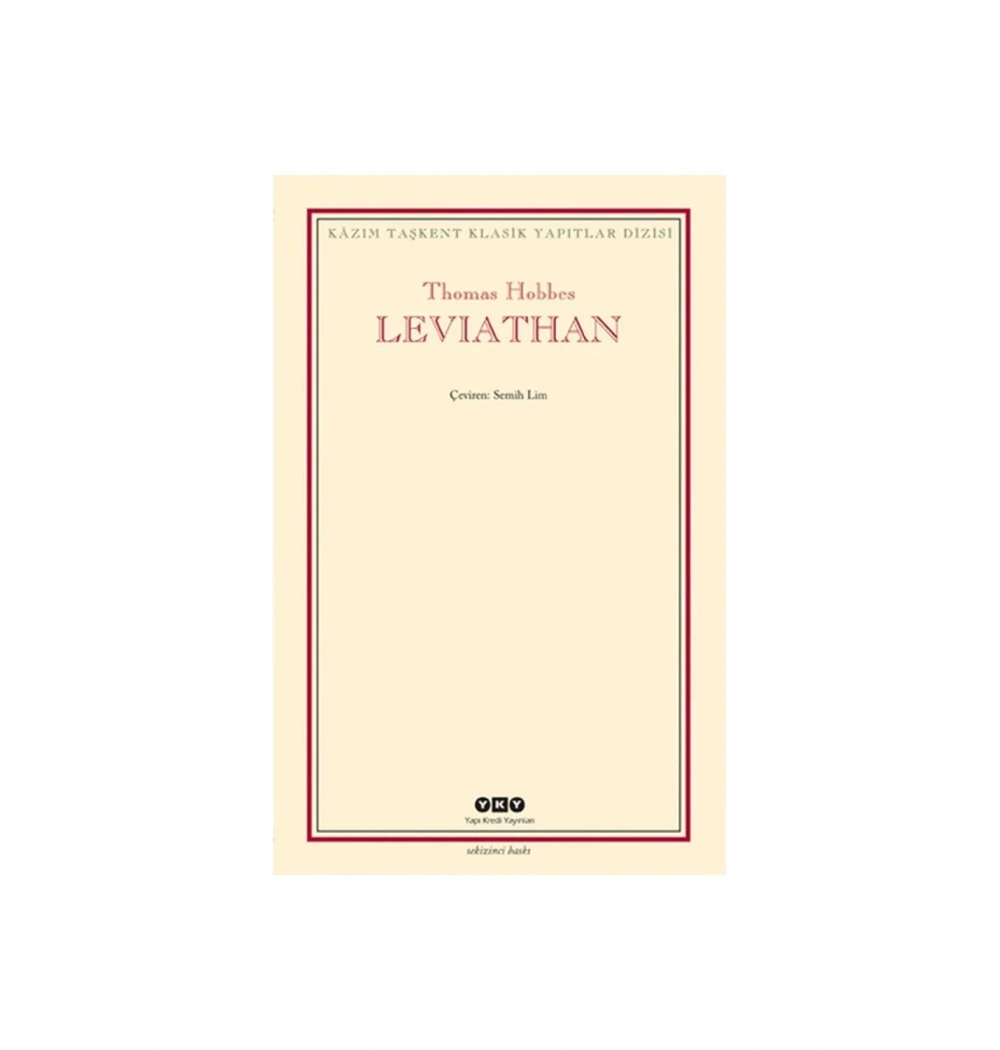 Levıathan  Bir Din Vedünyadevletinin İçeriği  T.Hobbes Yapı Kredi