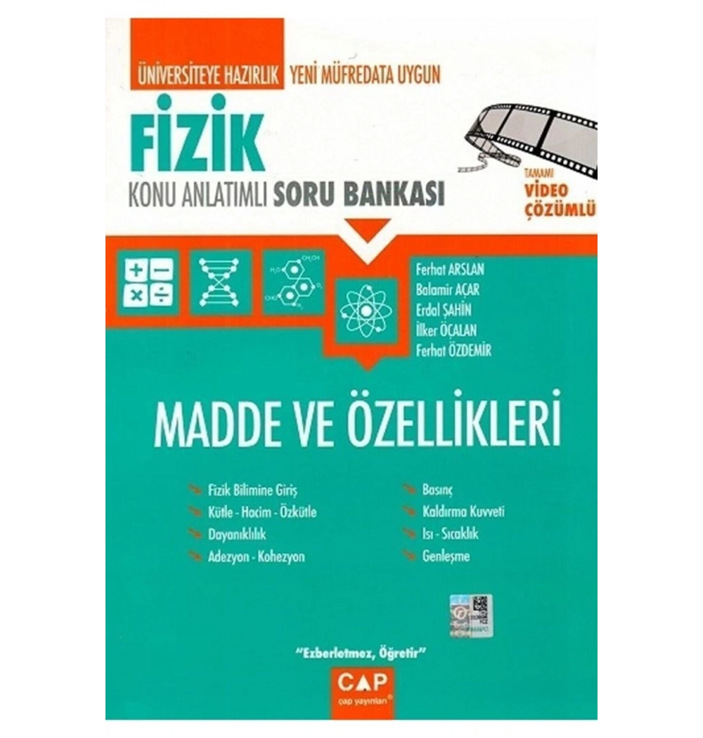 Çap  Üniv Sın Haz.Fizik Madde Ve Özellikleri Konu Anlatım Soru Bankası