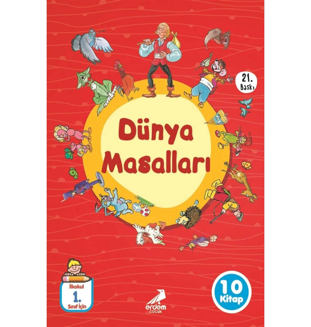 Dünya Masalları 10 Kitap   1.Sınıflar İçin   Erdem