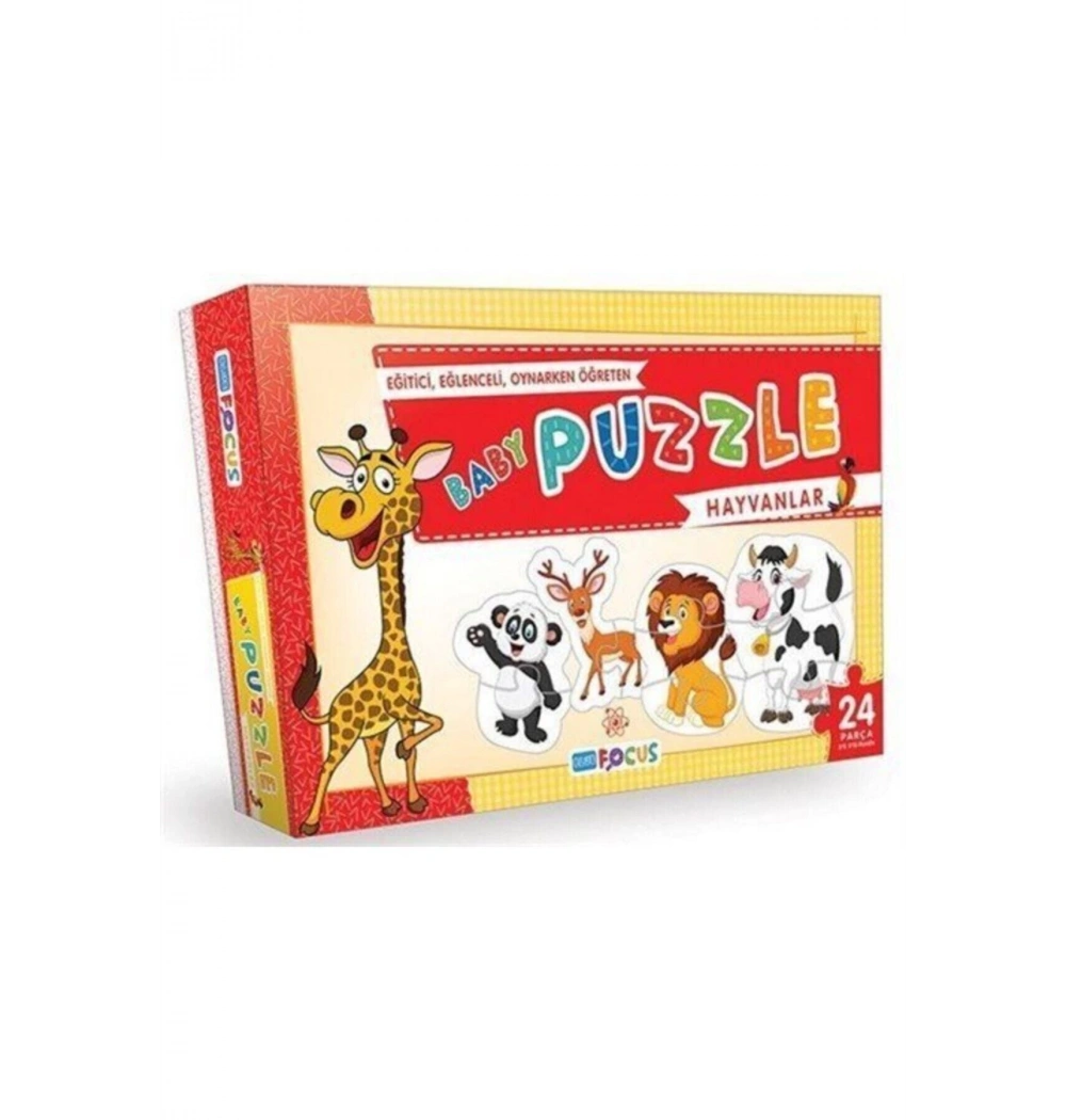 Blue Focus Kutulu Hayvanlar 24 Parçalı Puzzle   Mavi Lale