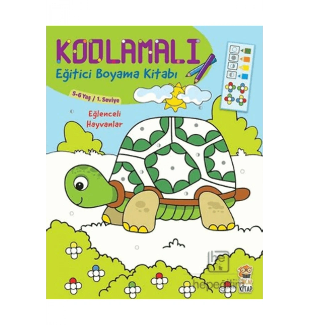 Kodlamalı Eğitici Boyama Eğlenceli Hayvanlar 5-6 Yaş  Seviye 1    Sincap  Kitap