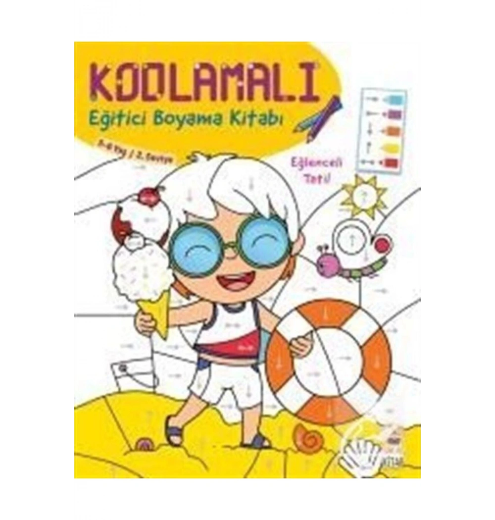 Kodlamalı Eğitici Boyama Eğlenceli Tatil  5-6 Yaş  Seviye 2     Sincap Kitap