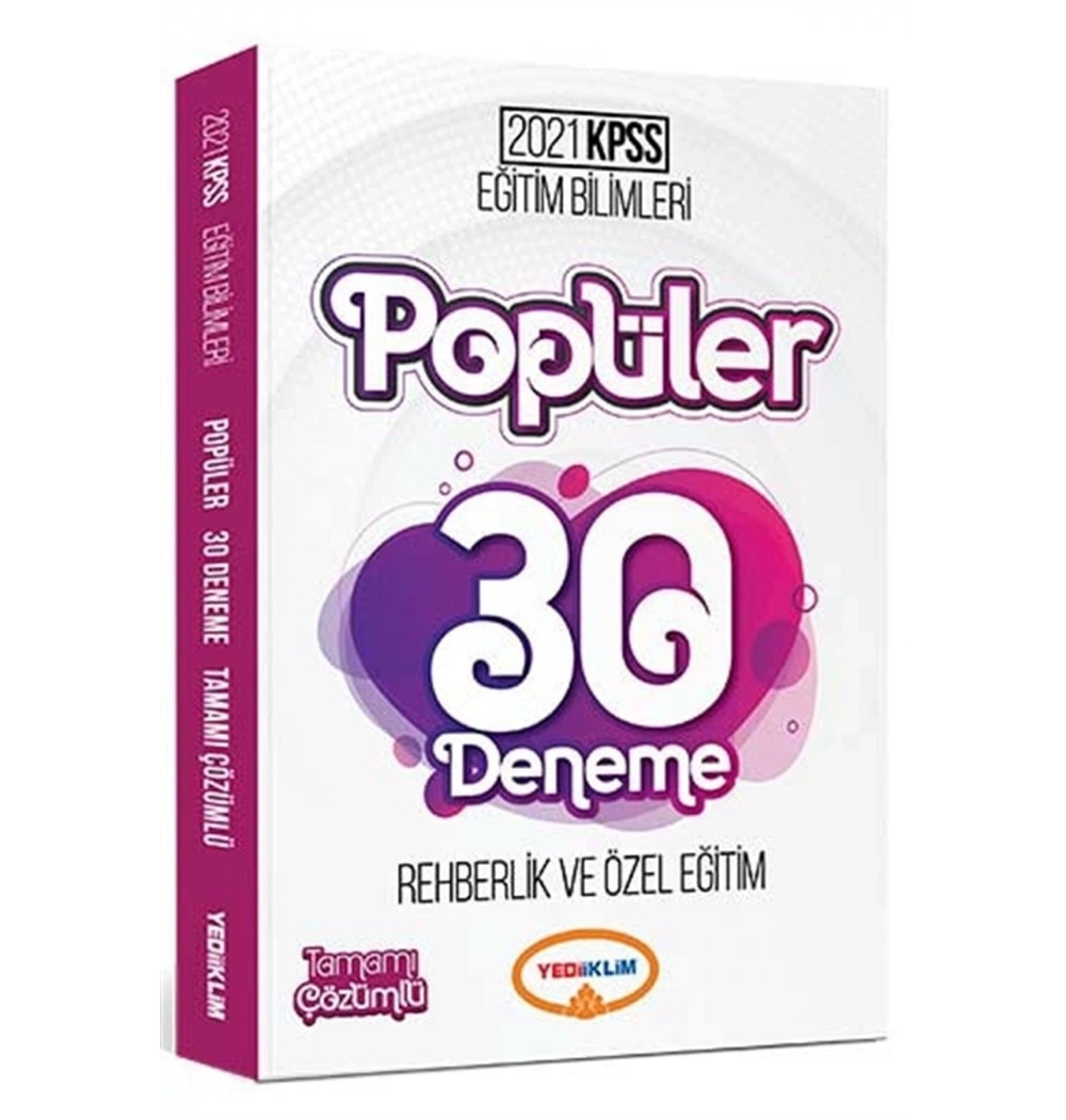 2021 Kpss Eğitim Bilimleri Popüler Rehberlik 30 Deneme Yediiklim