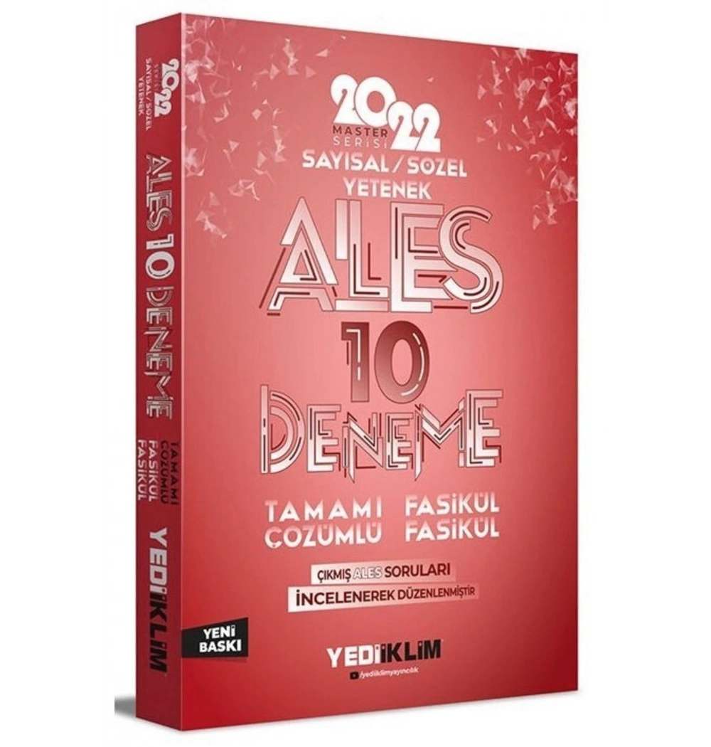 2022 Ales Sayısal Sözel Çözümlü 10 Deneme Sınavı  Yediiklim
