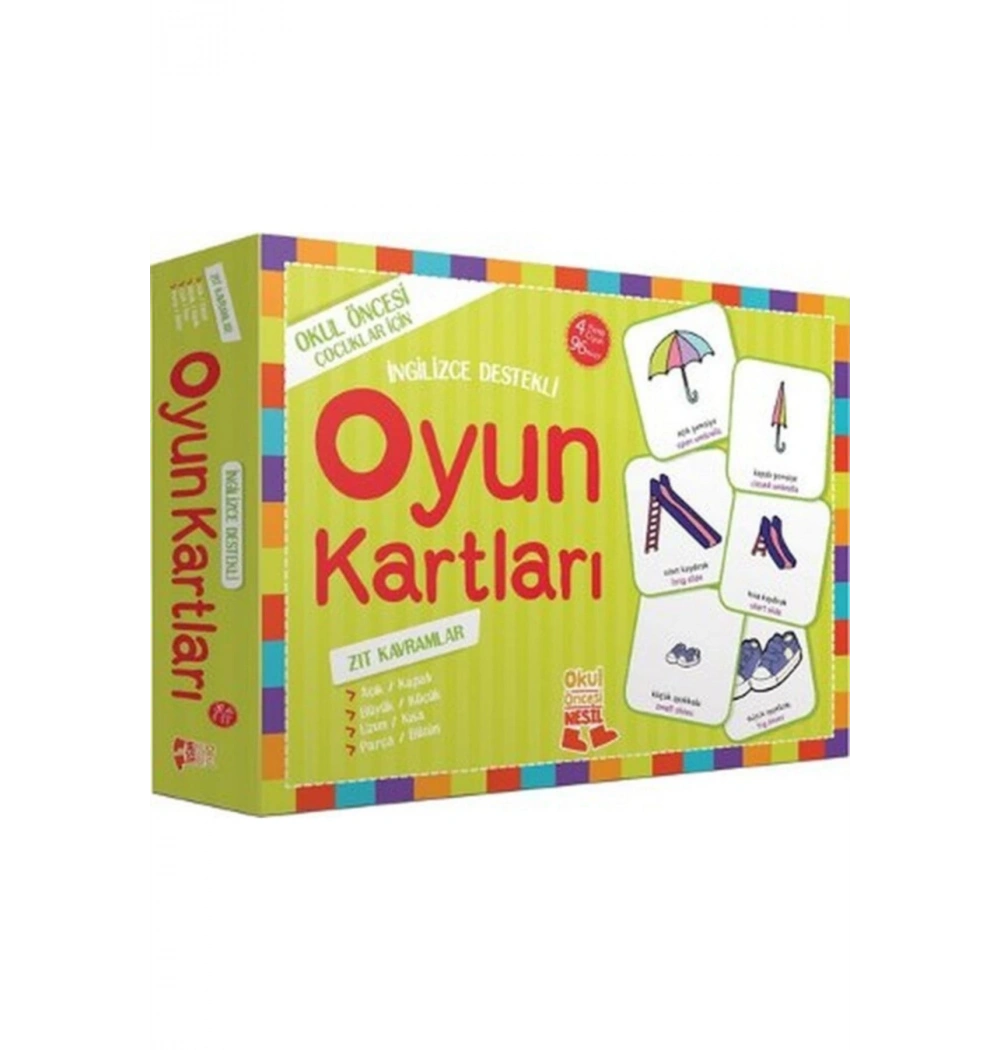 Oyun Kartları. Zıt Kavramlar Kutulu  Nesil