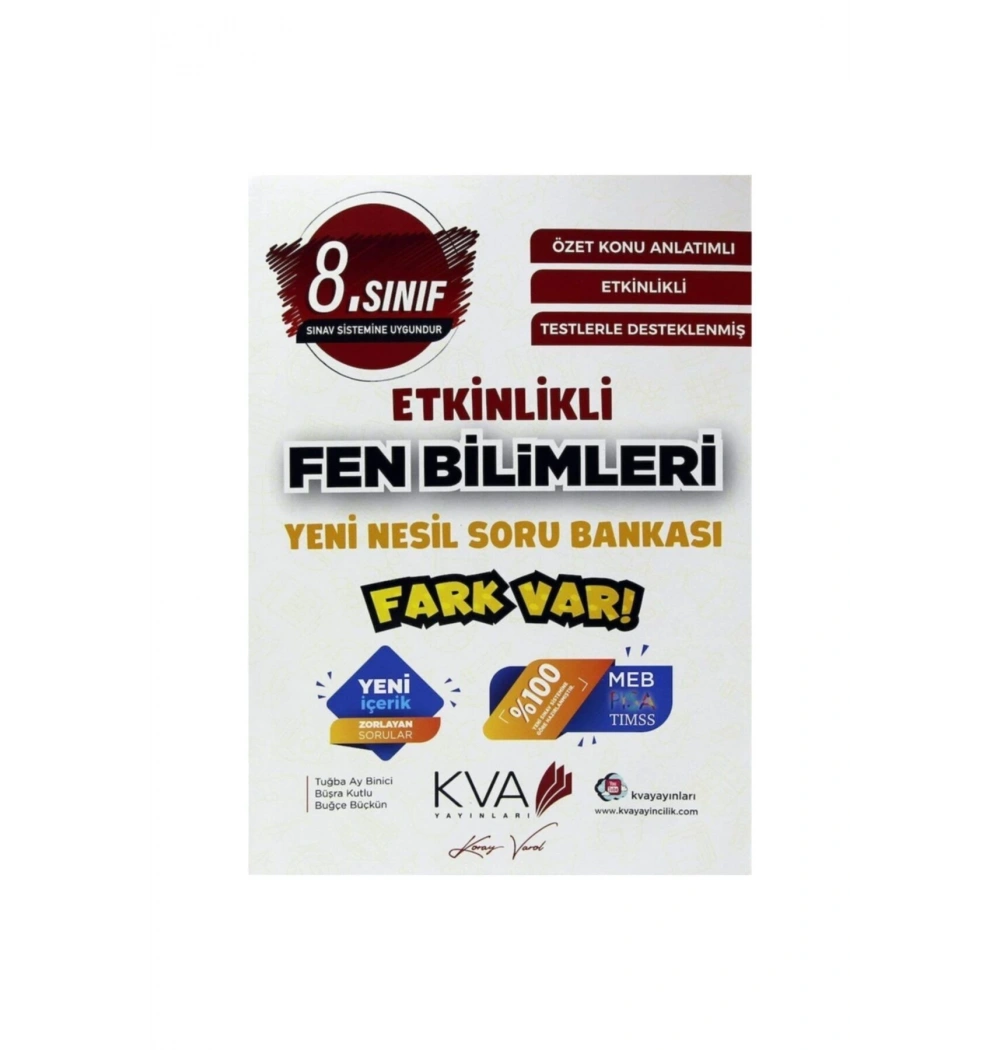 8.Sınıf Etkinlikli  Fen Bilimleri Yeni Nesil Soru Bankası    Koray Varol Akademi