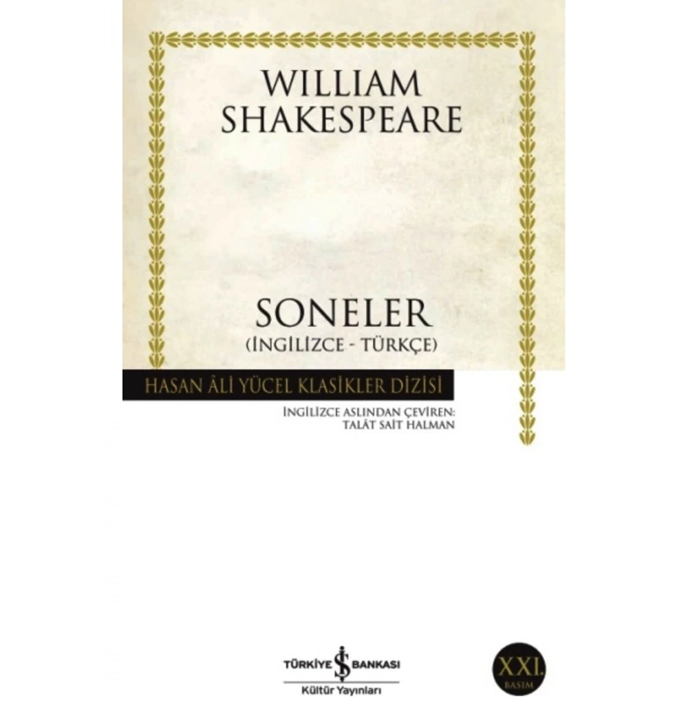 Soneler İngilizce -Türkçe W.Shakespeare İş Bankası