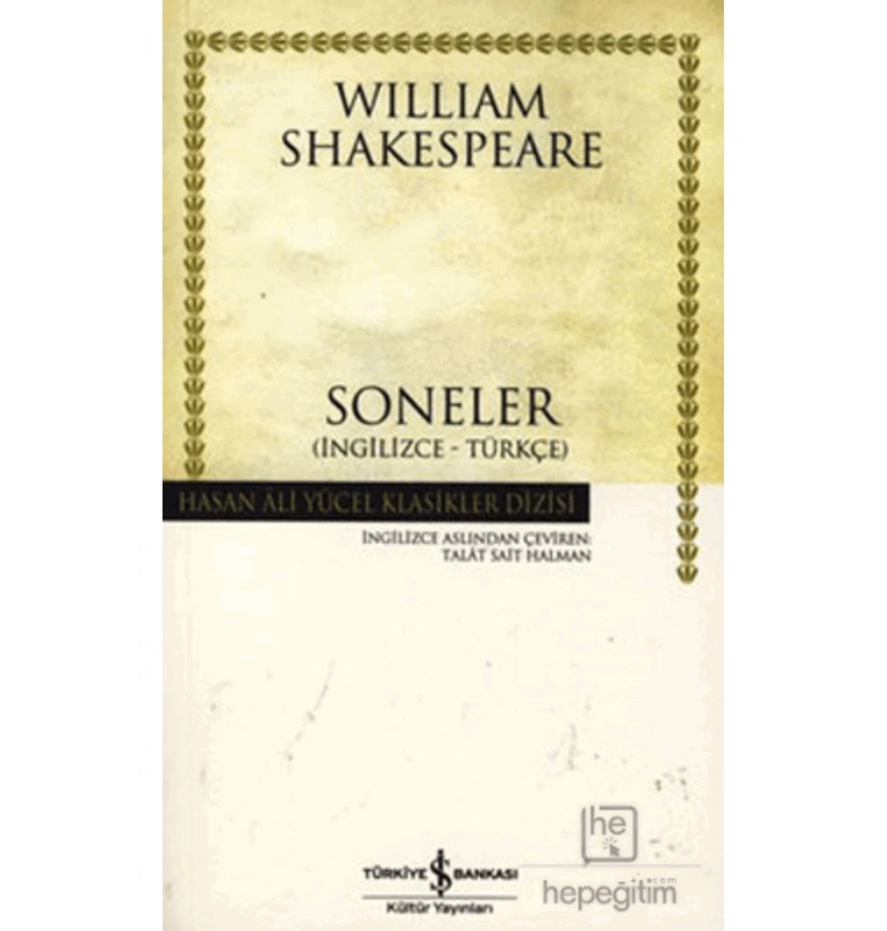 Soneler İngilizce -Türkçe W.Shakespeare İş Bankası