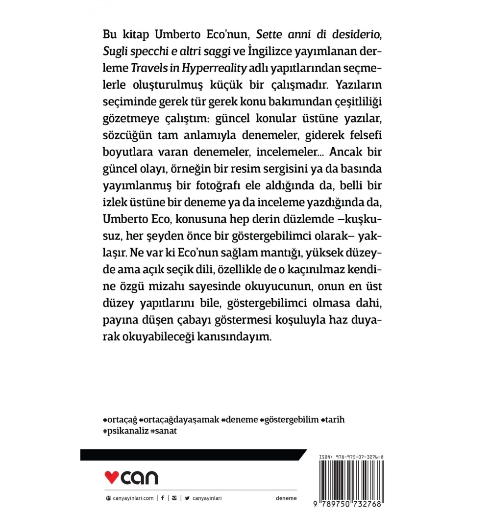 Ortaçağı Düşlemek  Umberto Eco  Can Yayınları