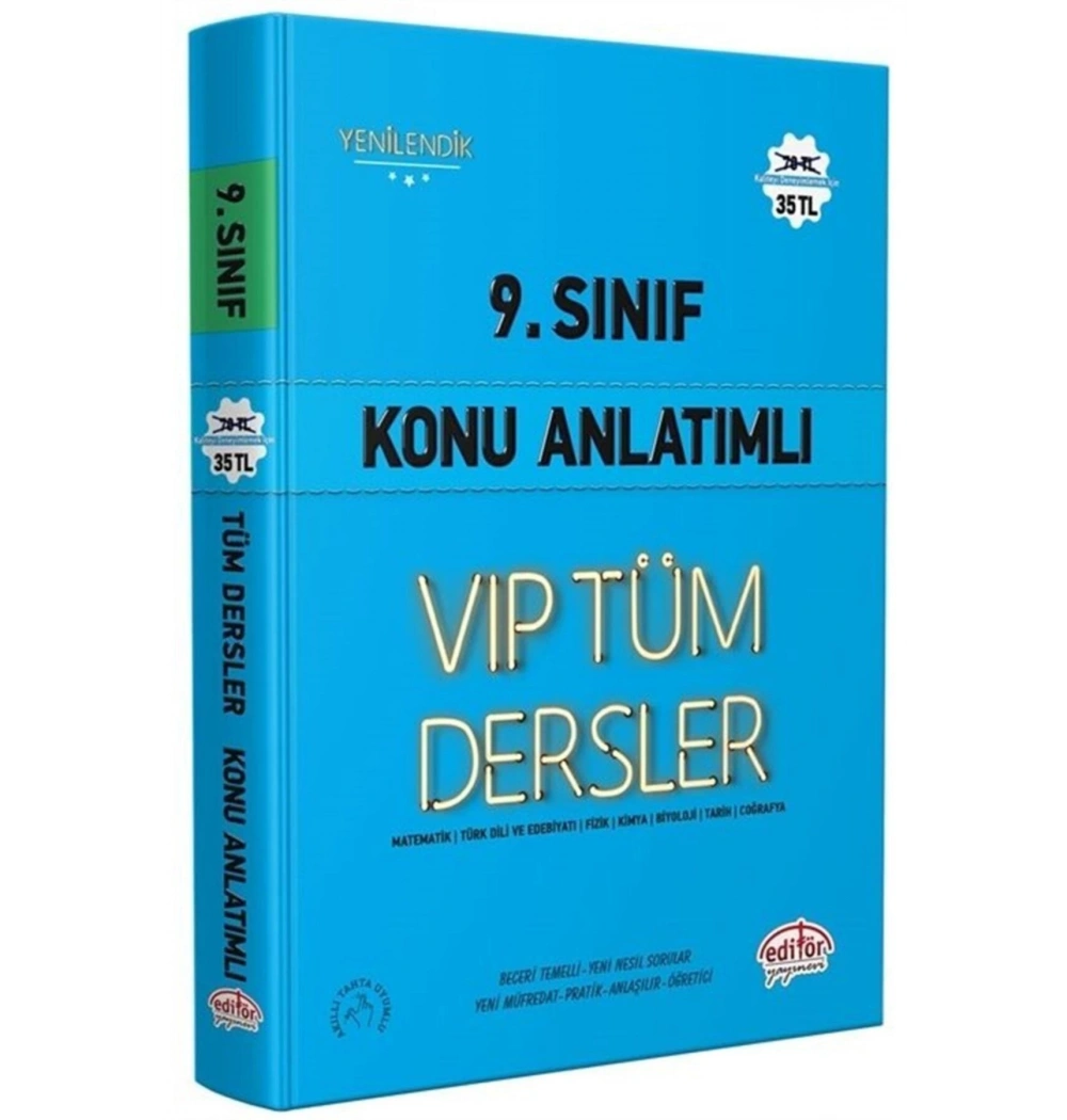 *Kampanya* Editör 9.Sınıf Vip Tüm Dersler Konu Anlatım